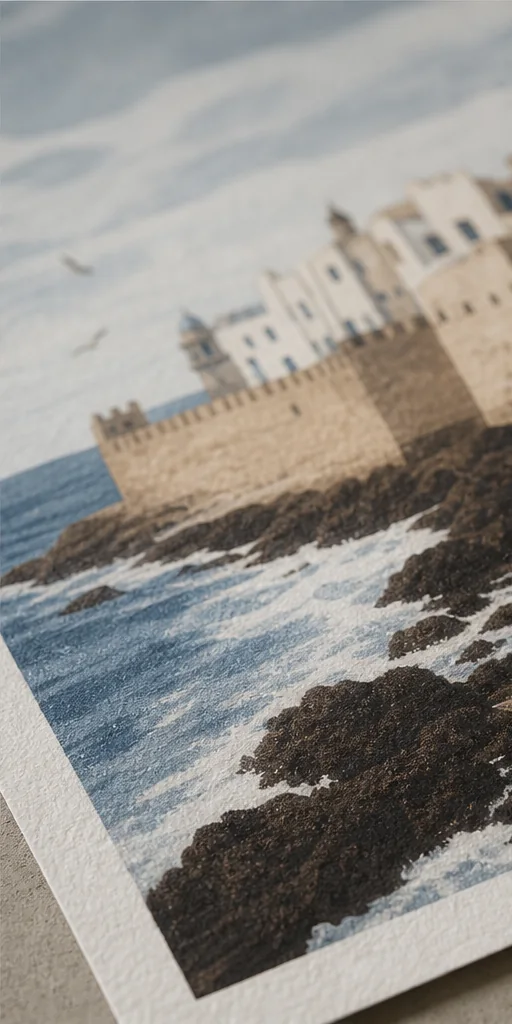 Détail du papier mat du poster Remparts Essaouira