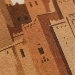 Détail du papier mat du poster Kasbah de Taourirt