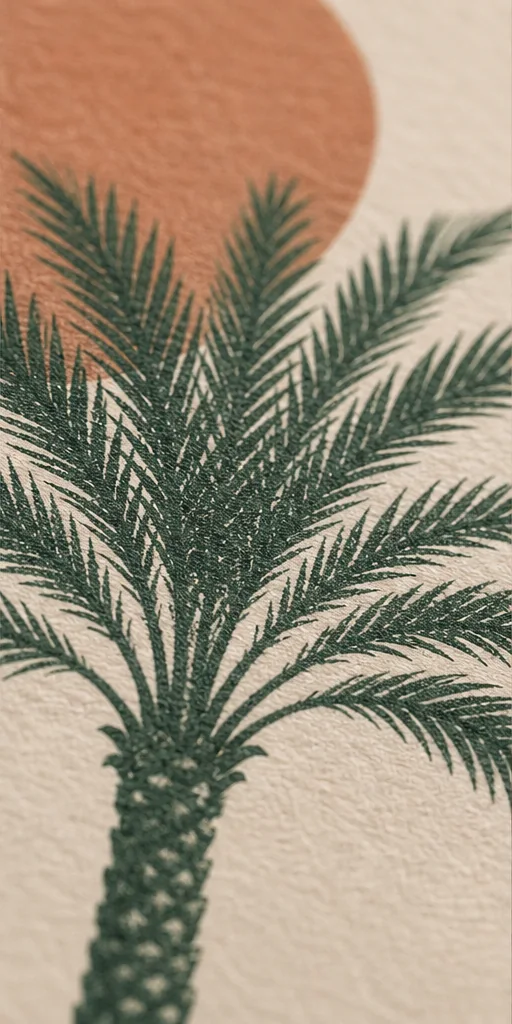 Détail du papier mat du poster Palmier de Marrakech