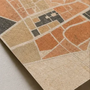 Détail du papier mat du poster plan Marrakech Médina