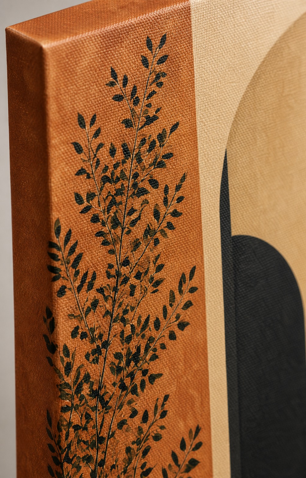 Riad Terracotta Abstrait – détail de la toile du tableau sur toile