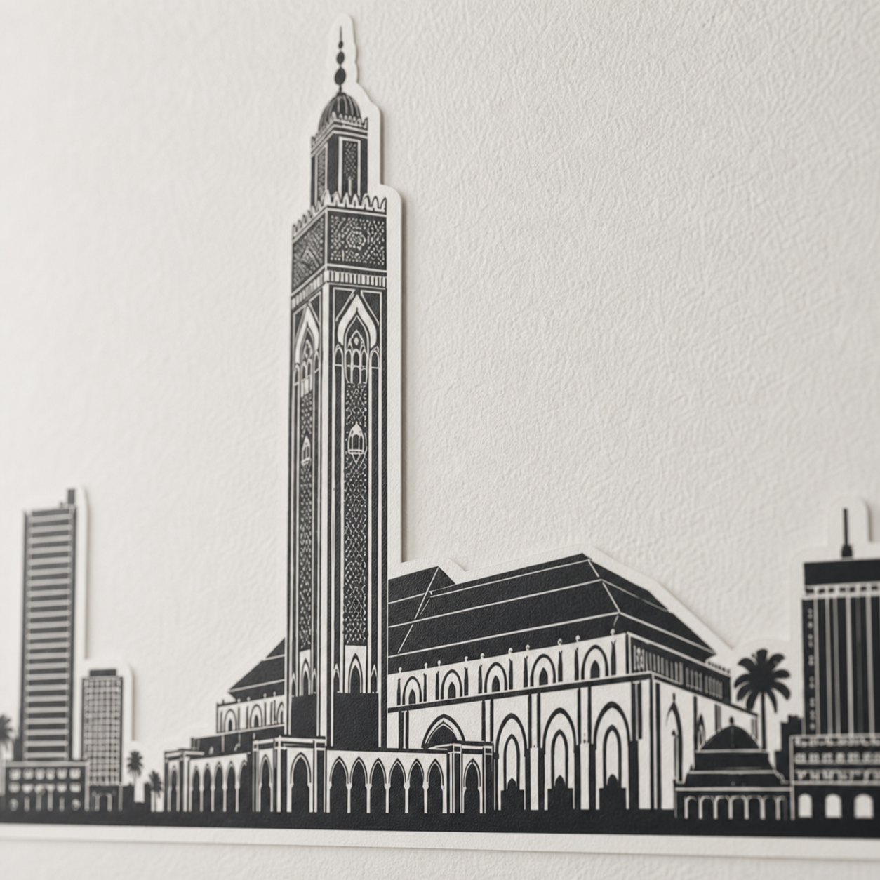 Skyline Casablanca – gros plan du bord adhésif mat