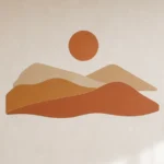 Dunes & soleil – vue principale du sticker mural décoratif