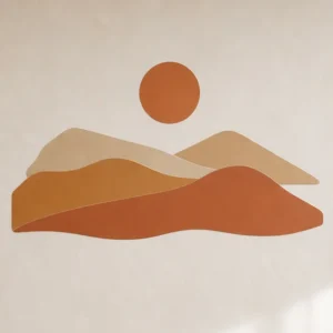 Dunes & soleil – vue principale du sticker mural décoratif