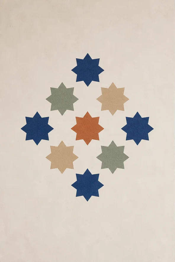 Étoiles de zellige – vue principale du sticker mural décoratif