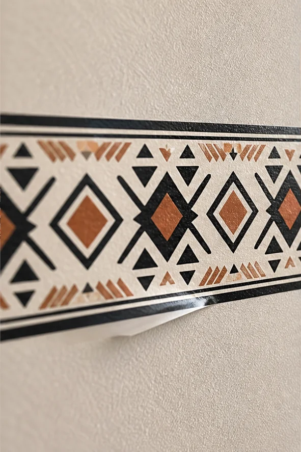 Détail de matière et finition de Frise amazighe contemporaine