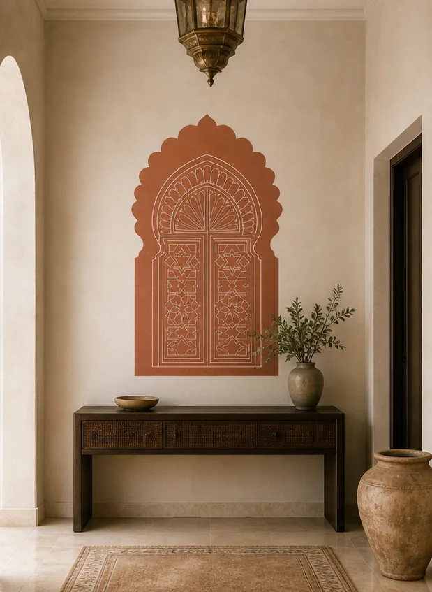 Porte de riad installé dans un espace contemporain