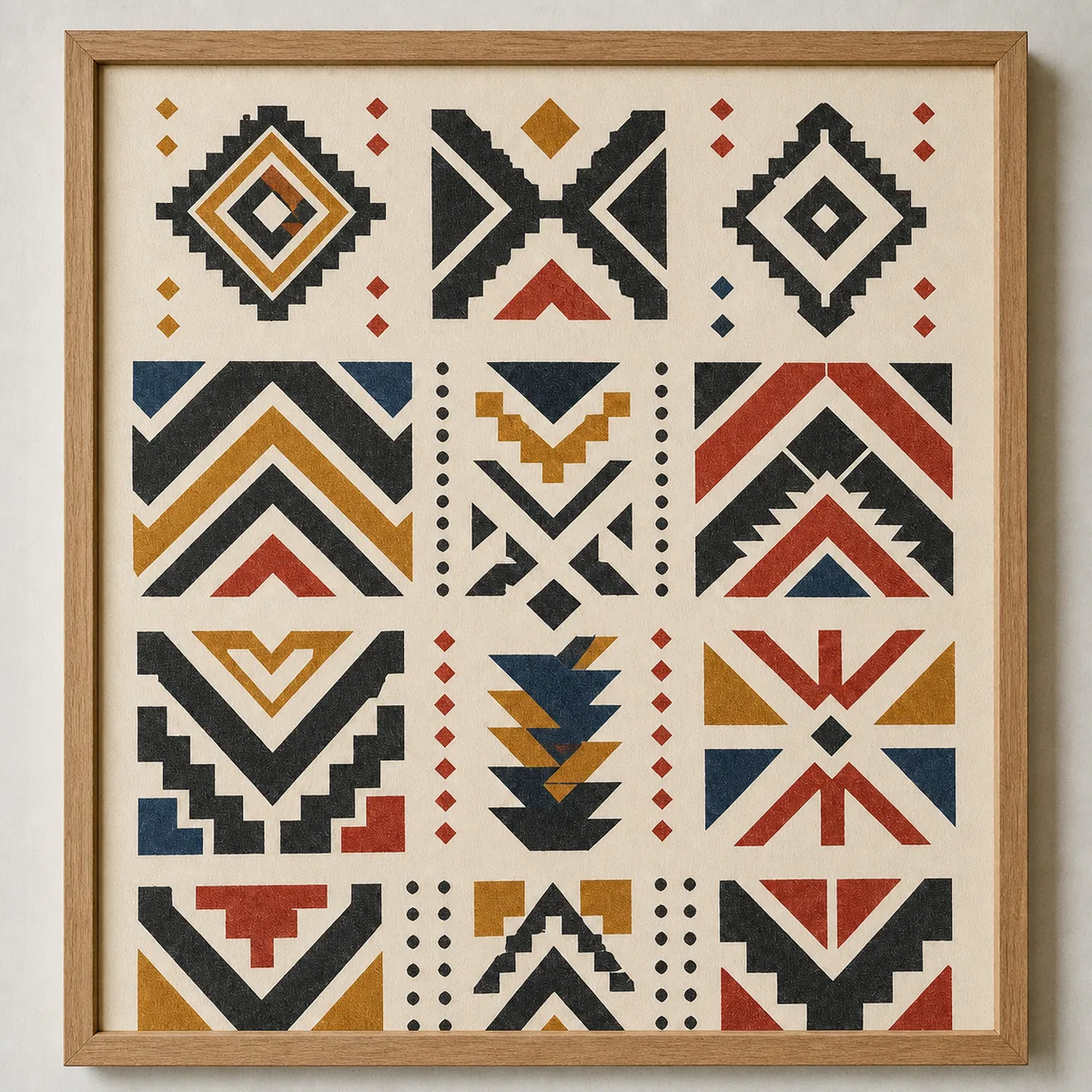 Détail de la matière et de la finition de Symboles amazighs.