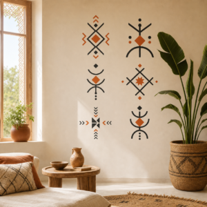 Symboles Amazighs Graphiques – sticker posé dans un intérieur marocain