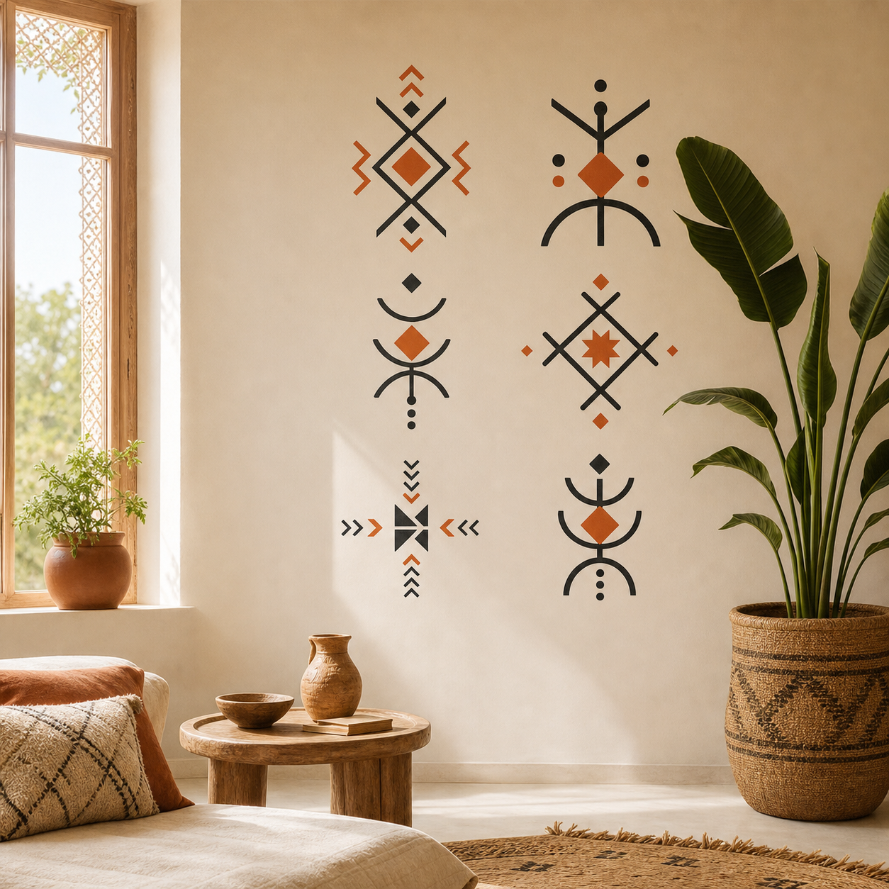 Symboles Amazighs Graphiques – sticker posé dans un intérieur marocain