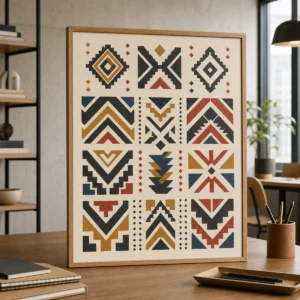 Symboles amazighs, produit de décoration murale marocaine et berbère – vue principale.