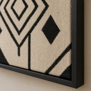 Détail de matière du tableau Atlas noir et ivoire imprimé sur toile