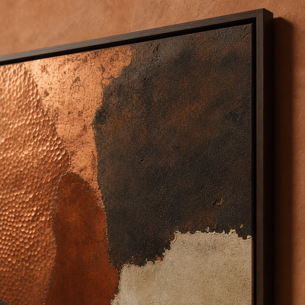 Détail de matière du tableau Cuivre de Marrakech imprimé sur toile