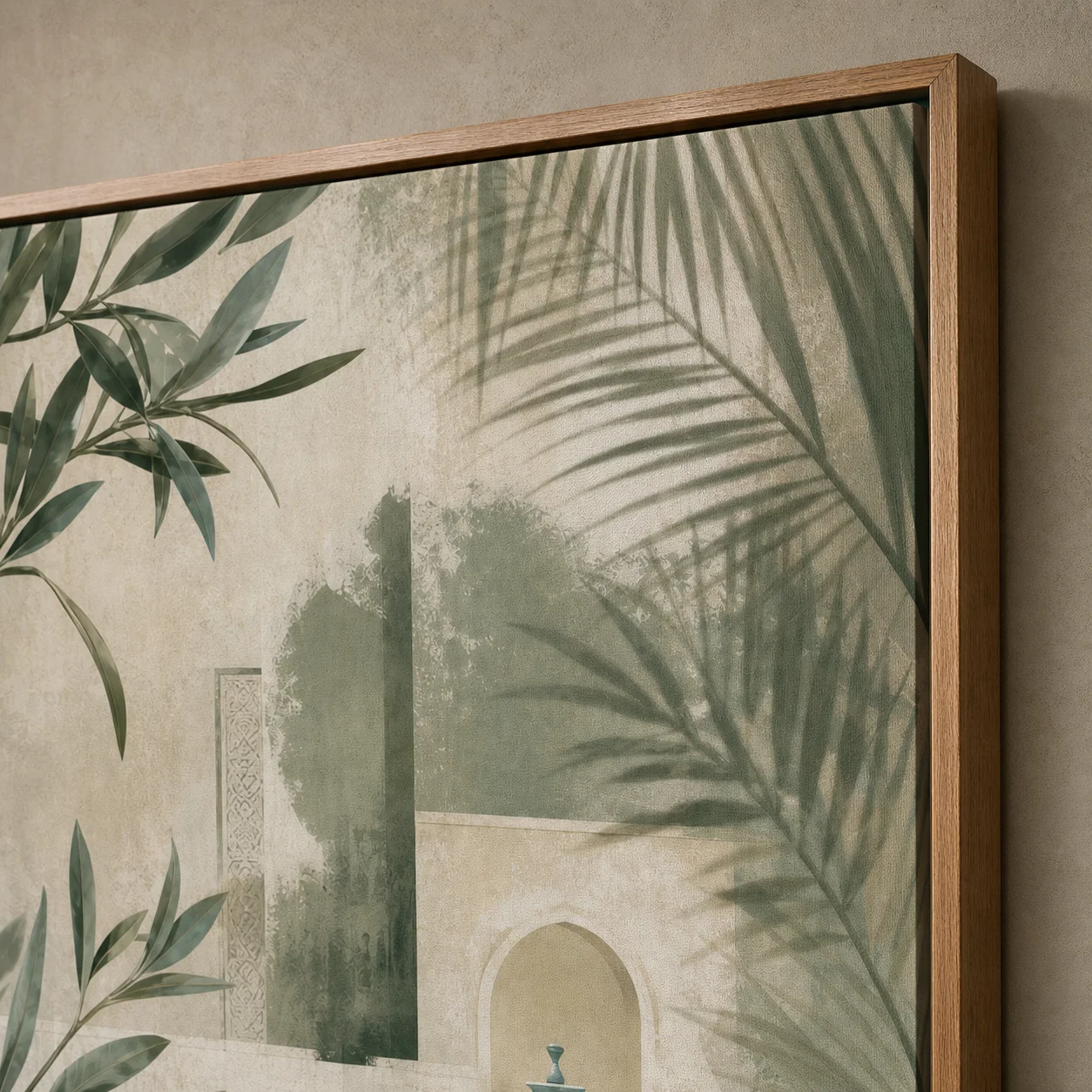 Détail de matière du tableau Jardin de riad imprimé sur toile