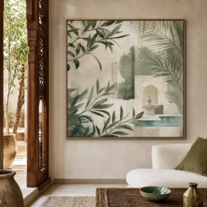 tableau Jardin de riad – vue principale du tableau sur toile
