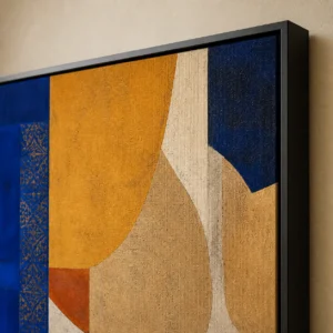 Détail de matière du tableau Majorelle et ocre imprimé sur toile
