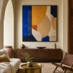 tableau Majorelle et ocre – vue principale du tableau sur toile
