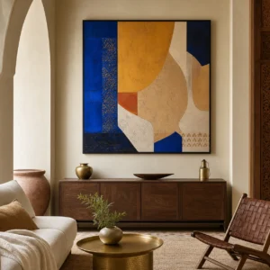 tableau Majorelle et ocre – vue principale du tableau sur toile