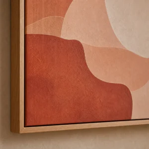 Détail de matière du tableau Tadelakt terracotta imprimé sur toile