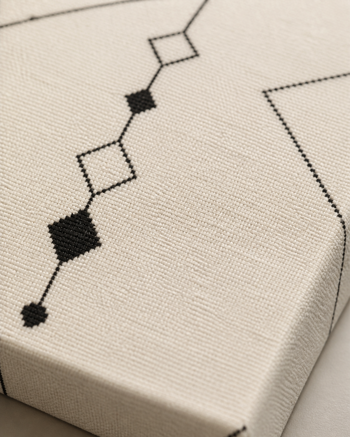 Tapis Beni Ouarain Minimaliste – détail de la toile du tableau sur toile