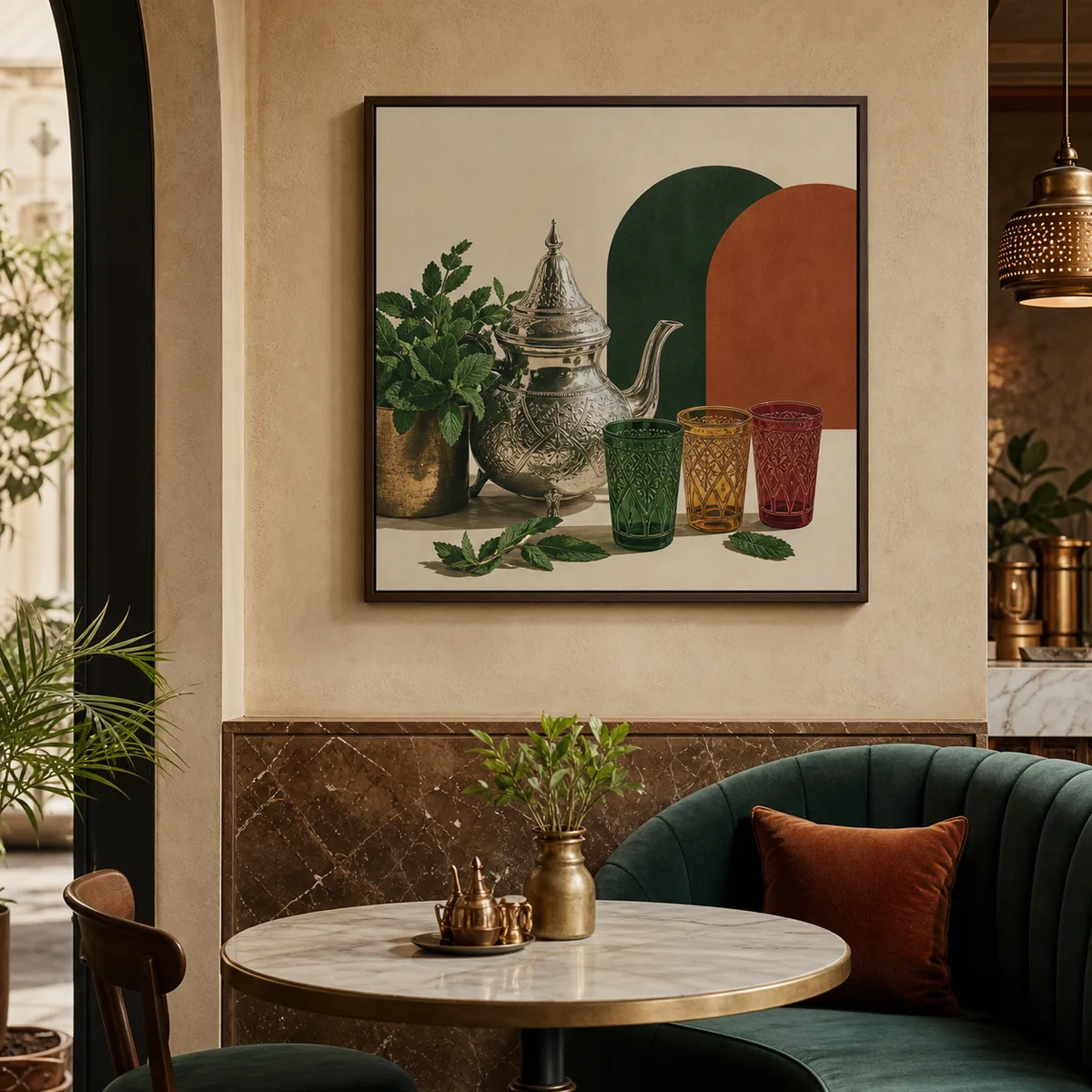 Thé à la menthe, produit de décoration murale marocaine et berbère – vue principale.